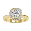 Round Halo Engagement Ring - Side Stones