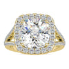 Cushion Cut Halo Engagement Ring