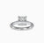 Timeless basket setting diamond ring with a pave bridge design for elegance.