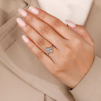 Marquise diamond bridal set with 3/4 eternity band.
