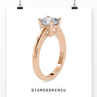 4 prong engagement ring designed to secure the cushion cut diamond beautifully.
