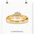 Round solitaire diamond ring with tension set design.