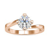 Round Diamond Ring with Beautiful Bypass Ring Setting