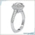 Beautiful double halo engagement ring with a cushion cut center stone for extra sparkle.