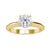 Timeless cathedral engagement ring featuring a stunning round cut diamond.