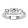 Three Stone Engagement Ring Diamond with Modern Design