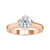 Beautiful tulip engagement ring setting with a 1 carat diamond solitaire.