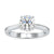 Exquisite solitaire round engagement ring featuring a twisted basket and lab grown diamond.