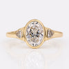 Oval Cut Lab-Grown Diamond Three Stone Ring with Trillion Side Stones 2CT - 18k Yellow Gold - Size N