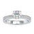 Pave engagement ring with a round brilliant diamond for added elegance.
