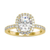 Cushion Halo Engagement Ring in Classic Pave Setting