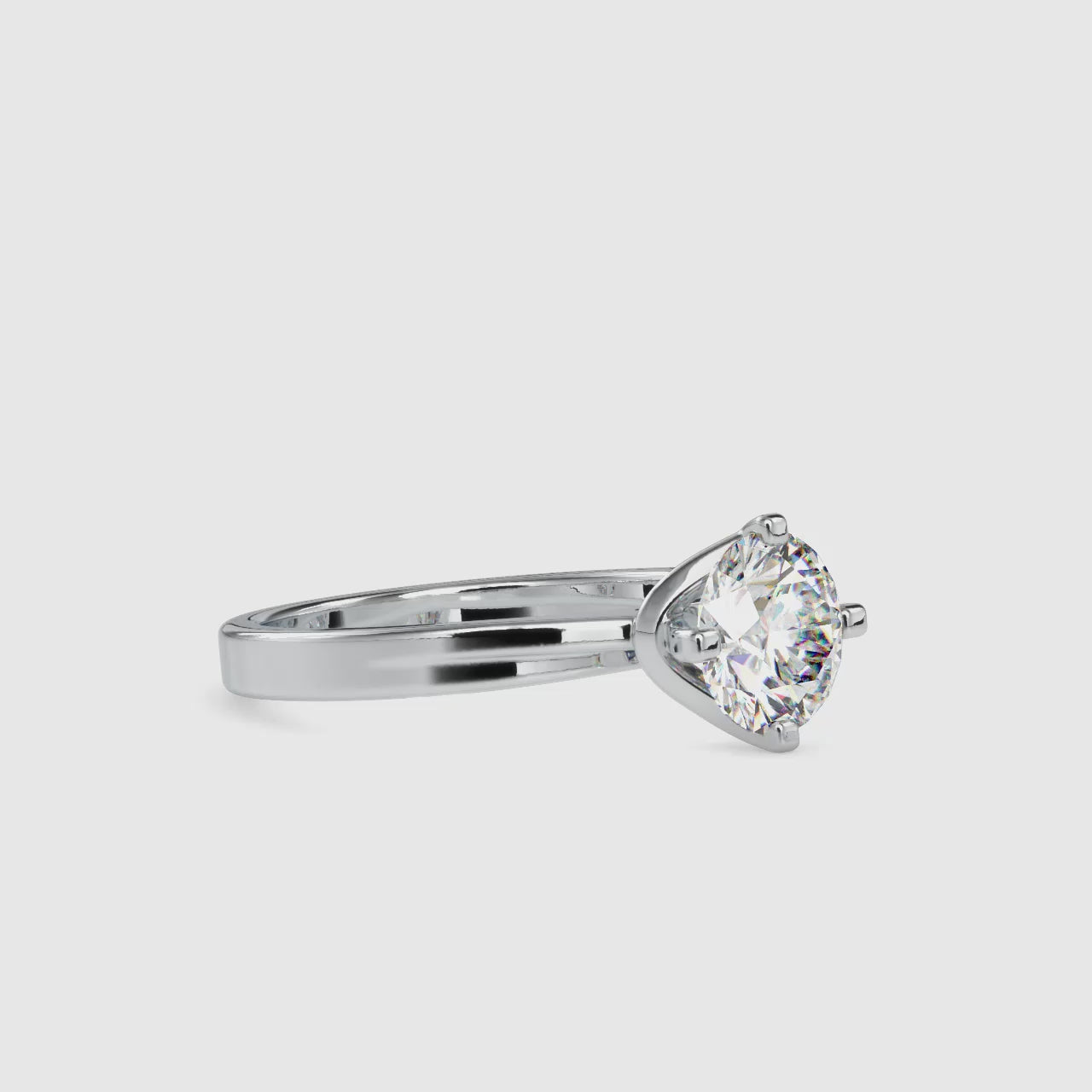 1.18 CT Round Brilliant Cut Moissanite Solitaire Engagement Ring