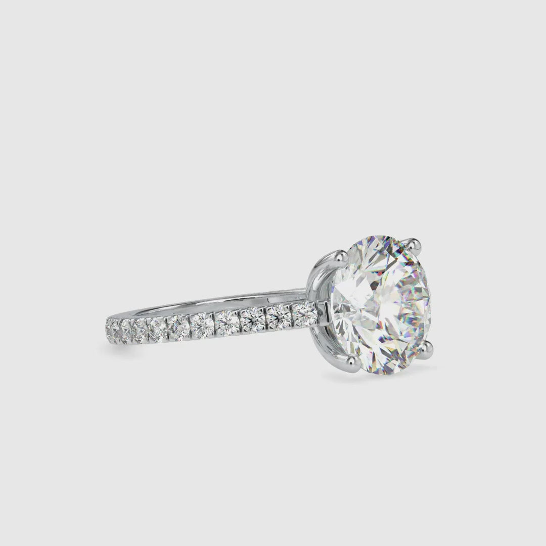 Round Diamond Engagement Ring With Cathedral Setting