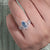 1.01 CT Fancy Blue Pear Cut Lab Grown Diamond Ring with Matching Curved Wedding Band