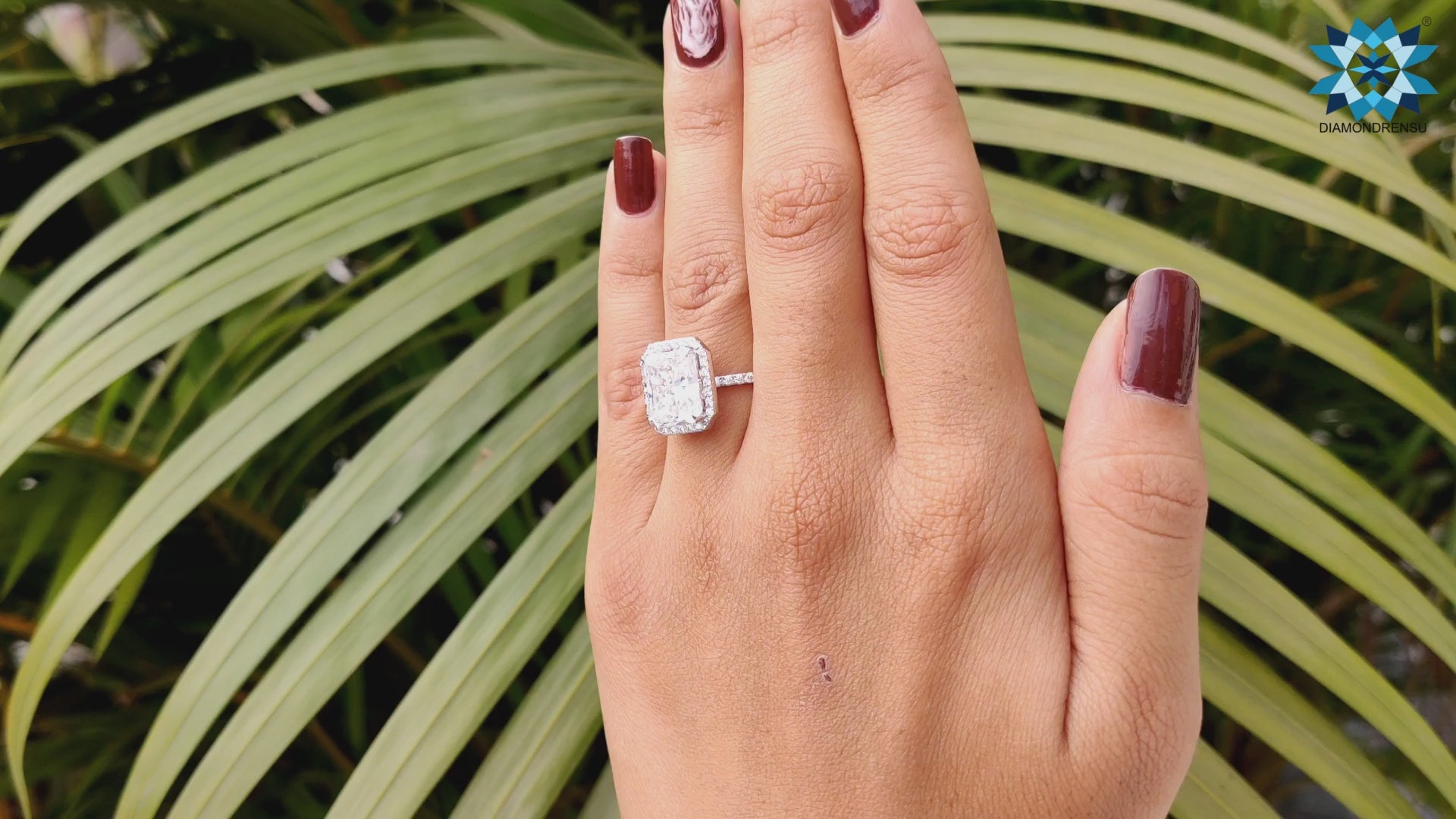 6.26 TW Radiant Cut Amazing Pave Halo Moissanite Engagement Ring