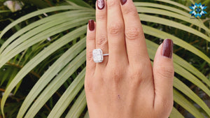 6.26 TW Radiant Cut Amazing Pave Halo Moissanite Engagement Ring