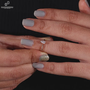 Pear Cut Lab-Grown Diamond Minimalist Solitaire Ring 0.2 - 2 CT