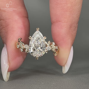 Nature inspired ring made with filigree ring.
