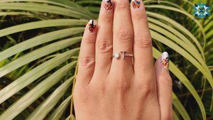 Round Moissanite Initial Letter Ring