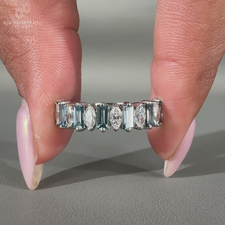 Marquise shape diamond band for women.
