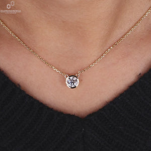 Round Lab-Grown Diamond Solitaire Necklace