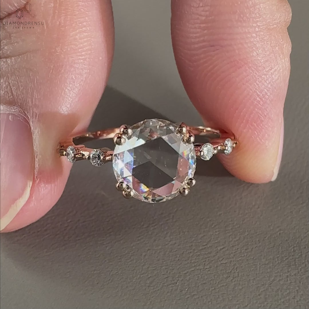 round rose lab grown diamond ring