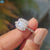 Cushion Rensu Cut Colorless Moissanite Halo Engagement Ring