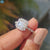 Cushion Rensu Cut Moissanite Halo Floating Bubble Pavé Ring 1.2 CT