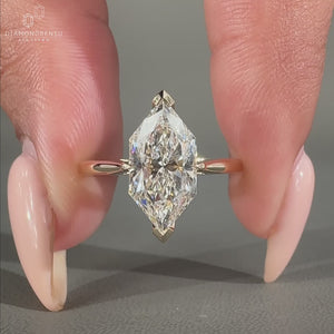 Dutch Marquise Lab-Grown Diamond Hidden Halo Solitaire Ring 1–3 CT