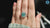 5.46 TW Cyan Blue Cushion Cut Split Shank Affordable Moissanite Halo Engagement Ring