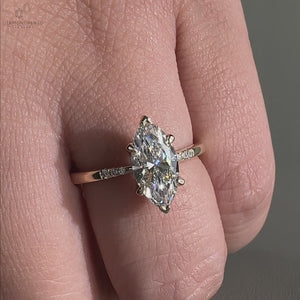 Marquise Lab-Grown Diamond Unique Three Stone Ring 1 - 2 CT