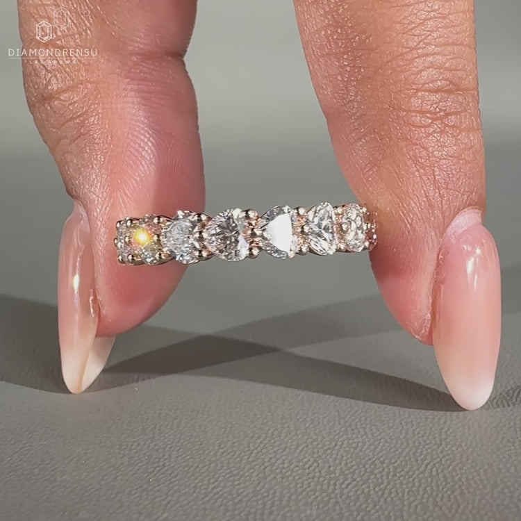 Full eternity wedding band in rose gold wedding band.