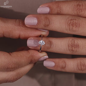 Solitaire engagement ring crafted with timeless simplicity.

