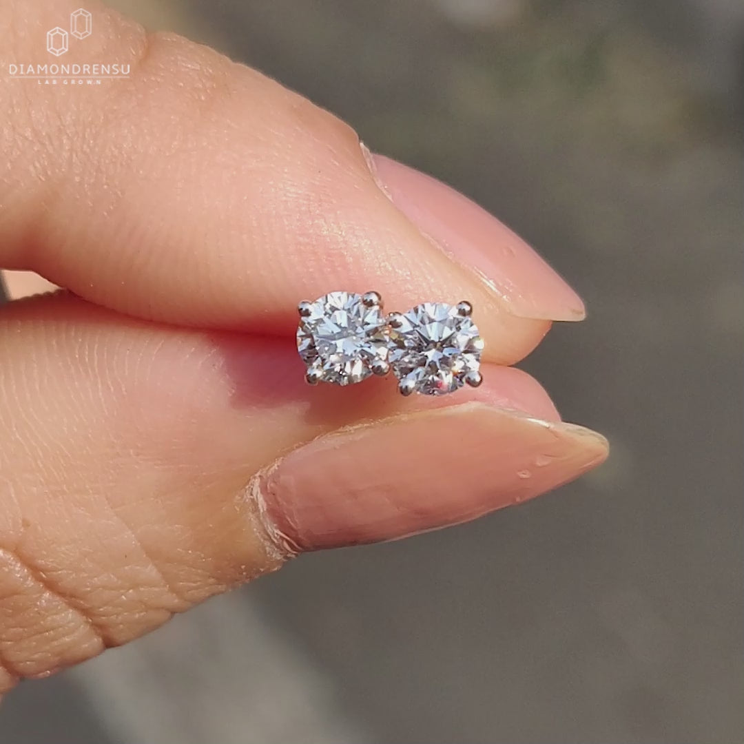 0.50 TCW Round Lab Grown Diamond Stud Earrings