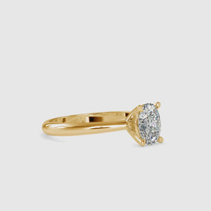 Oval Cut Lab-Grown Diamond Four Prong Solitaire Ring