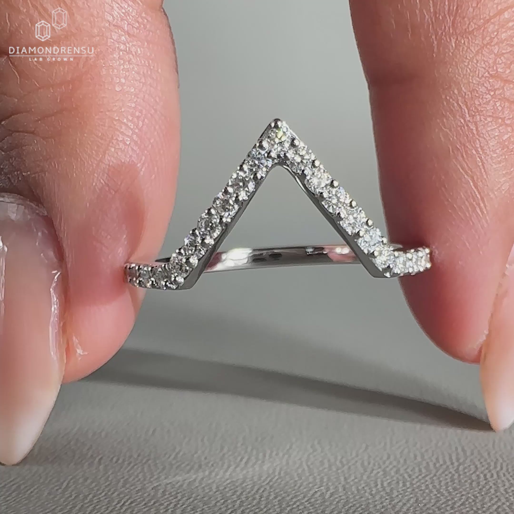 V shaped diamond band for women.
