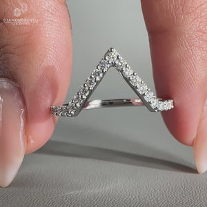 V shaped diamond band for women.
