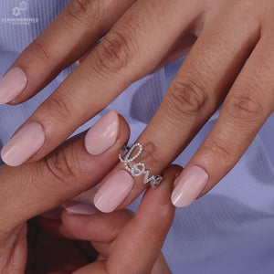 Round Brilliant Cut Lab-Grown Diamond "Love" Ring 0.2 CT