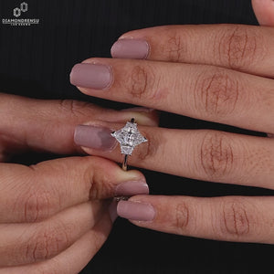 Dutch Marquise Cut Lab-Grown Diamond with side Trapezoids Ring 1 - 2 CT