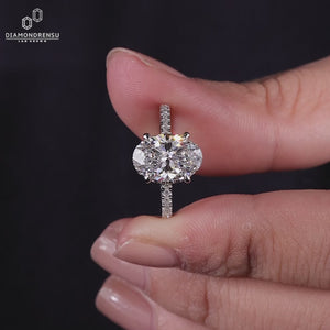Oval Engagement Ring, Lab Grown Diamond Ring, Oval Diamond Ring