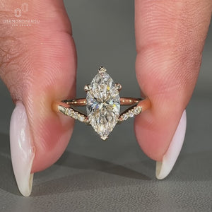 6 claw prong used on v shape engagement ring.
