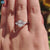 2.48 TW Oval Pear Classic Three Stone Moissanite Engagement Ring