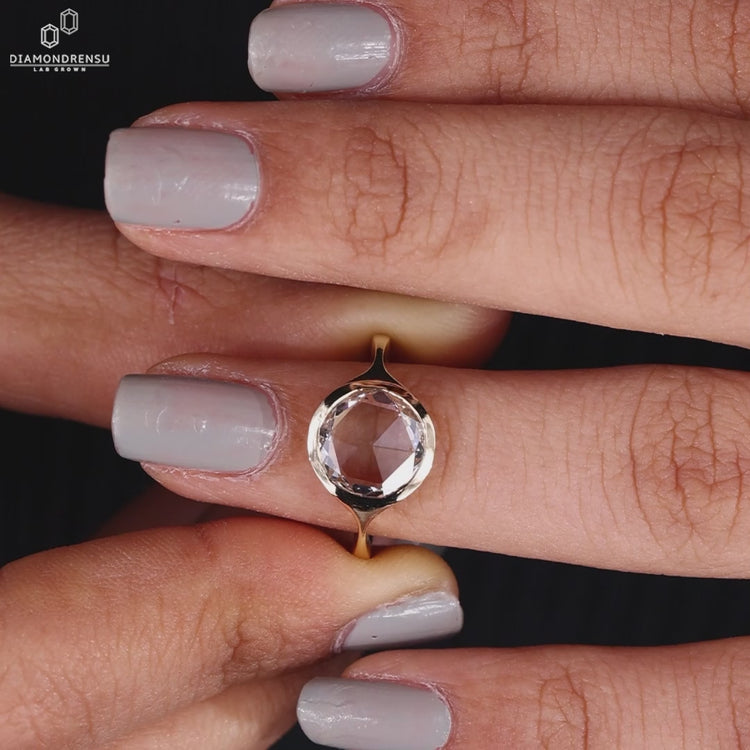 Solitaire engagement ring featuring a classic design.
