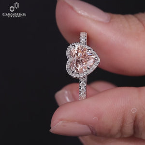 Heart Cut Fancy Intense Pink Lab-Grown Diamond Ring 1 CT