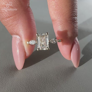 5 stone diamond ring crafted in yellow gold diamond ring.

