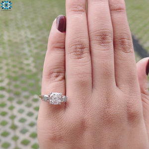 Cushion Cut Lab-Grown Diamond Two Tone Ring 1.8 CT