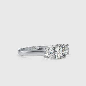Three Stone Diamond Engagement Ring in Classic Prong Setting