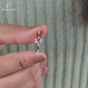 0.80 CT Round Lab-Grown Floating Bubble Pavé Diamond Ring