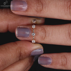 5 stone diamond band set in half eternity band.
