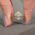 Pear diamond ring solitaire bezel prong vintage style.
